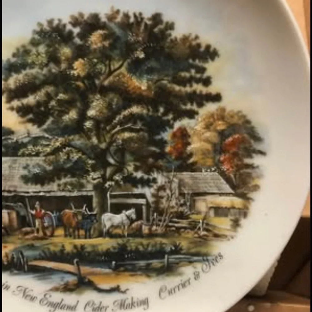 Currier & Ives “Autumn in New England Cider Making” Japan 6 1/4